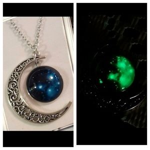 Glow in the dark big dipper cabochon necklace